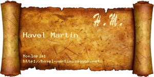 Havel Martin névjegykártya